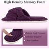 Evshine Summer House Slippers for Women Corduroy Open Toe Indoor Slippers(Dark Purple)