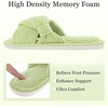 Evshine Summer House Slippers for Women Corduroy Open Toe Indoor Slippers(Green)