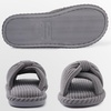 Evshine Summer House Slippers for Women Corduroy Open Toe Indoor Slippers(Grey)
