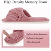 Evshine Summer House Slippers for Women Corduroy Open Toe Indoor Slippers(Hot Pink)
