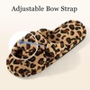 Evshine Summer House Slippers for Women Corduroy Open Toe Indoor Slippers(Leopard)