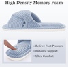 Evshine Summer House Slippers for Women Corduroy Open Toe Indoor Slippers(Light Blue)