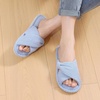 Evshine Summer House Slippers for Women Corduroy Open Toe Indoor Slippers(Light Blue)
