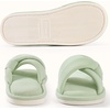 Evshine Summer House Slippers for Women Corduroy Open Toe Indoor Slippers(Light Green)