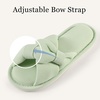 Evshine Summer House Slippers for Women Corduroy Open Toe Indoor Slippers(Light Green)