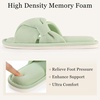 Evshine Summer House Slippers for Women Corduroy Open Toe Indoor Slippers(Light Green)