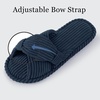 Evshine Summer House Slippers for Women Corduroy Open Toe Indoor Slippers(Navy)