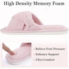 Evshine Summer House Slippers for Women Corduroy Open Toe Indoor Slippers(Pink)