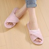 Evshine Summer House Slippers for Women Corduroy Open Toe Indoor Slippers(Pink)