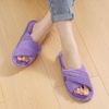 Evshine Summer House Slippers for Women Corduroy Open Toe Indoor Slippers(Purple)