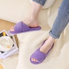 Evshine Summer House Slippers for Women Corduroy Open Toe Indoor Slippers(Purple)