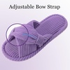 Evshine Summer House Slippers for Women Corduroy Open Toe Indoor Slippers(Purple)
