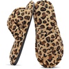 Evshine Summer House Slippers for Women Corduroy Open Toe Indoor Slippers(Leopard)