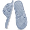 Evshine Summer House Slippers for Women Corduroy Open Toe Indoor Slippers(Light Blue)
