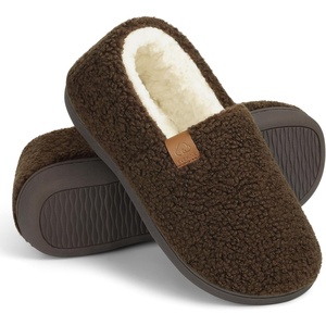 Evshine Cozy Curly Fleece Memory Foam Fuzzy Slippers for Women