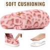 Evshine Fuzzy House Slippers for Women with Comfortable Memory Foam(Cheetah Pink)