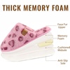 Evshine Fuzzy House Slippers for Women with Comfortable Memory Foam(Leopard Pink)