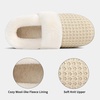 Evshine Fuzzy Memory Foam Slippers for Women Closed Back Knit House Shoes(Beige)