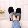 Evshine Fuzzy Memory Foam Slippers for Women Closed Back Knit House Shoes(Black)
