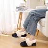 Evshine Fuzzy Memory Foam Slippers for Women Closed Back Knit House Shoes(Black/White)