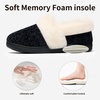 Evshine Fuzzy Memory Foam Slippers for Women Closed Back Knit House Shoes(Black/White)