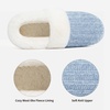 Evshine Fuzzy Memory Foam Slippers for Women Closed Back Knit House Shoes(Blue)