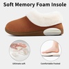 Evshine Fuzzy Memory Foam Slippers for Women Closed Back Knit House Shoes(Chestnut)