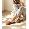 Evshine Fuzzy Memory Foam Slippers for Women Closed Back Knit House Shoes(Chestnut)