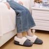 Evshine Fuzzy Memory Foam Slippers for Women Closed Back Knit House Shoes(Dark Grey)