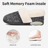 Evshine Fuzzy Memory Foam Slippers for Women Closed Back Knit House Shoes(Dark Grey)