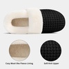 Evshine Fuzzy Memory Foam Slippers for Women Closed Back Knit House Shoes(Deep Black)