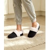 Evshine Fuzzy Memory Foam Slippers for Women Closed Back Knit House Shoes(Deep Black)