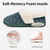 Evshine Fuzzy Memory Foam Slippers for Women Closed Back Knit House Shoes(Green)