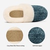 Evshine Fuzzy Memory Foam Slippers for Women Closed Back Knit House Shoes(Green)