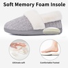 Evshine Fuzzy Memory Foam Slippers for Women Closed Back Knit House Shoes(Grey)