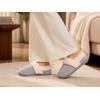 Evshine Fuzzy Memory Foam Slippers for Women Closed Back Knit House Shoes(Grey)