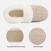 Evshine Fuzzy Memory Foam Slippers for Women Closed Back Knit House Shoes(Khaki)