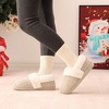 Evshine Fuzzy Memory Foam Slippers for Women Closed Back Knit House Shoes(Khaki)