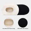 Evshine Fuzzy Memory Foam Slippers for Women Closed Back Knit House Shoes(Matte Black)