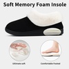 Evshine Fuzzy Memory Foam Slippers for Women Closed Back Knit House Shoes(Matte Black)