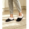 Evshine Fuzzy Memory Foam Slippers for Women Closed Back Knit House Shoes(Matte Black)