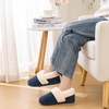 Evshine Fuzzy Memory Foam Slippers for Women Closed Back Knit House Shoes(Navy)