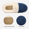 Evshine Fuzzy Memory Foam Slippers for Women Closed Back Knit House Shoes(Navy)