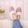 Evshine Fuzzy Memory Foam Slippers for Women Closed Back Knit House Shoes(Pink)