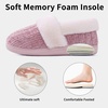 Evshine Fuzzy Memory Foam Slippers for Women Closed Back Knit House Shoes(Pink)