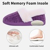 Evshine Fuzzy Memory Foam Slippers for Women Closed Back Knit House Shoes(Purple)
