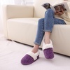 Evshine Fuzzy Memory Foam Slippers for Women Closed Back Knit House Shoes(Purple)
