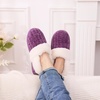Evshine Fuzzy Memory Foam Slippers for Women Closed Back Knit House Shoes(Purple)