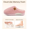 Evshine Kids Slippers Girls Boys Curly Plush Memory Foam House Slippers(Pink)