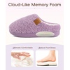 Evshine Kids Slippers Girls Boys Curly Plush Memory Foam House Slippers(Purple)